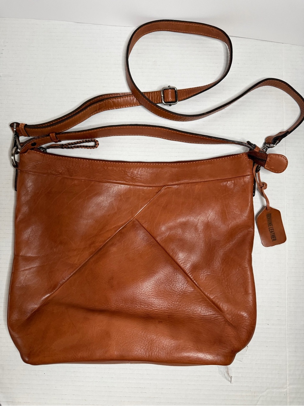 Genuine 100% Leather Vintage Crossbody Purse Shoulder Bag Brown Made India NWOT